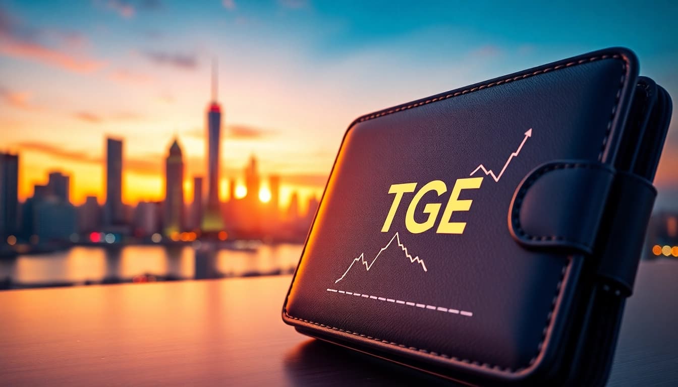 Highlighting Backpack TGE with a vibrant crypto wallet interface against a city skyline.