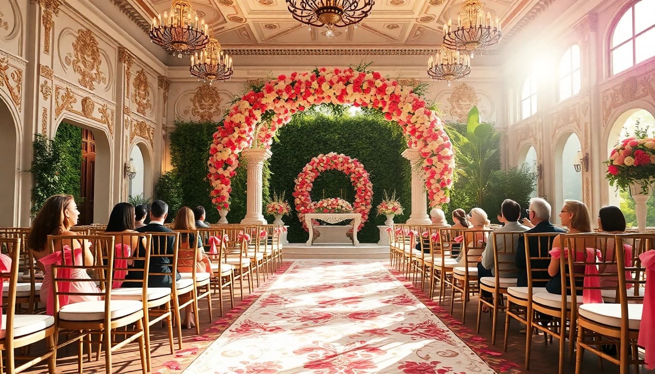 Capture the charm of the Best Wedding Venue Jacksonville with an elegant setup and floral decorations.