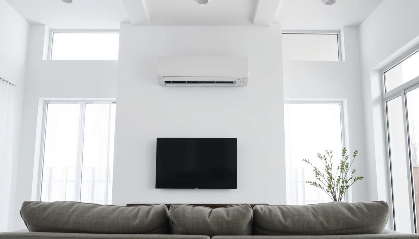 Install the mitsubishi mini split ac in a stylish living room for efficient cooling.