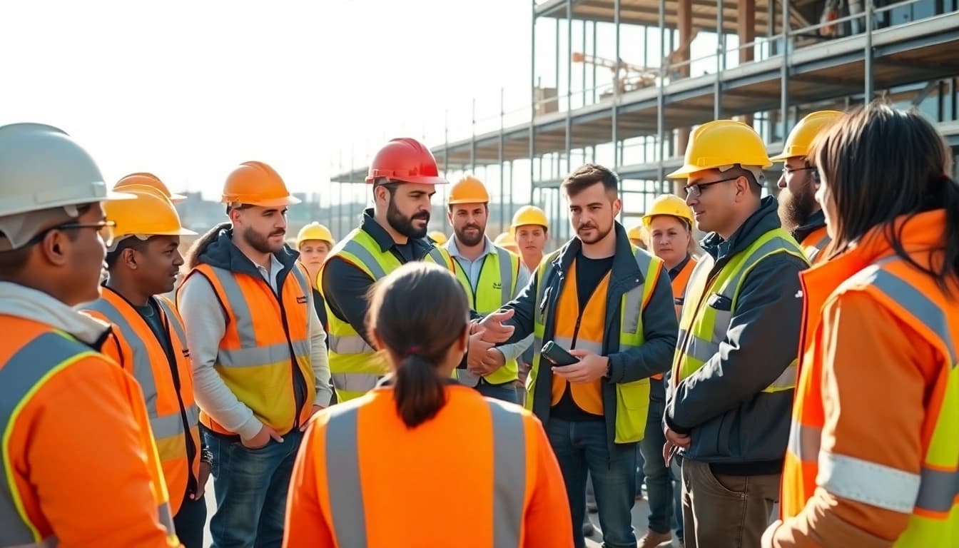 Engaged participants in construction safety training, emphasizing active learning in a professional environment.