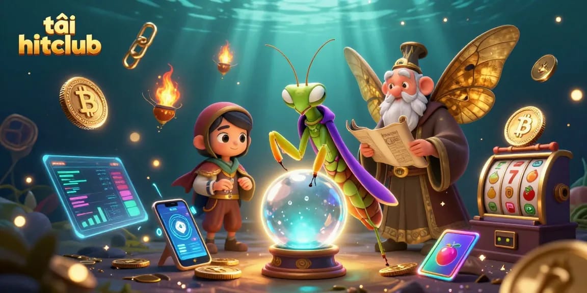 Engage in thrilling gameplay with tải hitclub, depicted in a vibrant casino-themed 3D illustration.