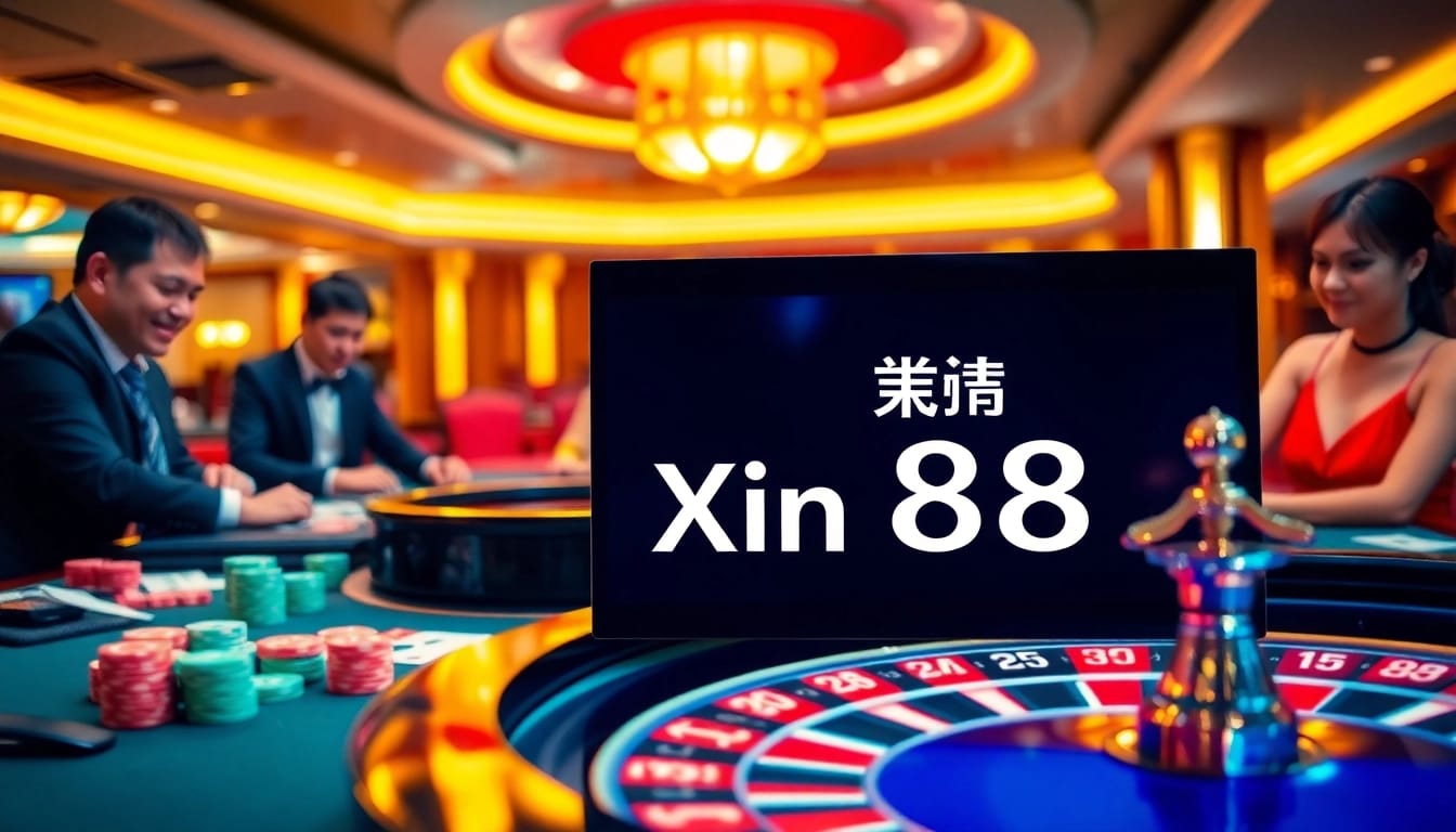 Exciting gaming action at Xin 88 casino with vibrant tables and enthusiastic players.