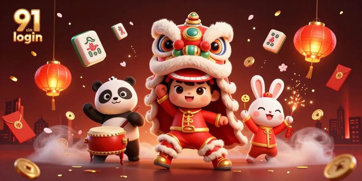 Engage in thrilling gaming at 91 club login with vibrant characters and festive casino elements.