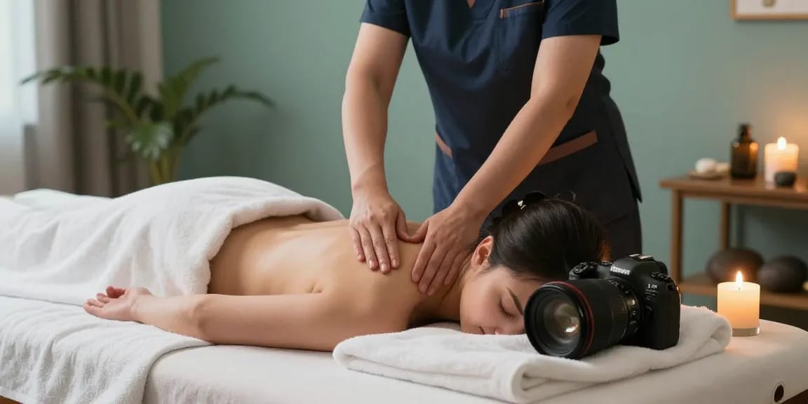 Discovering relaxation with a gu리출장마사지 session in a serene home setting.