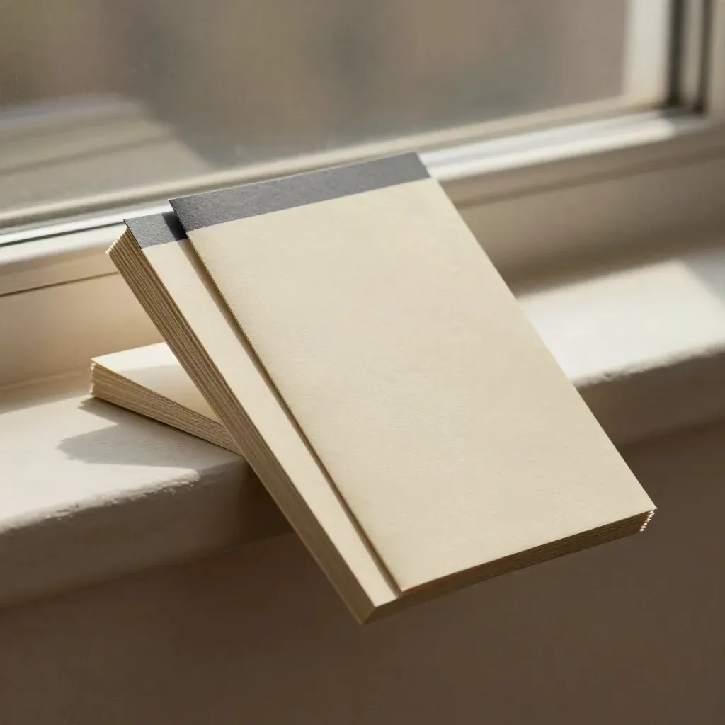 Sliding business opinion bundle on a warm plaster ledge in dramatic low-angle light