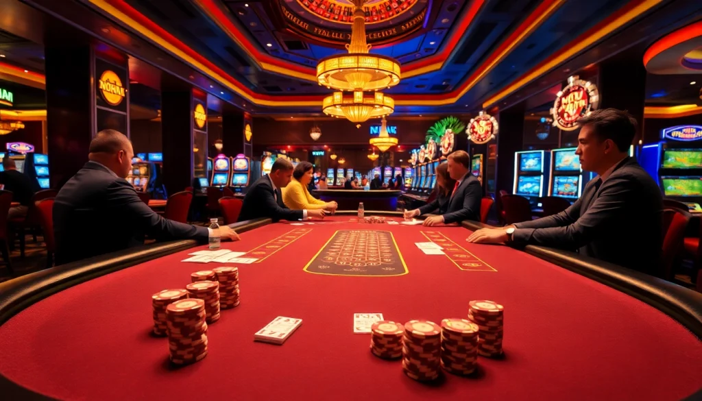 Nohu-themed poker action with vibrant casino atmosphere and elegant decor.
