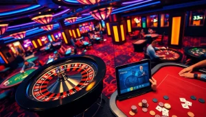 Experience the thrill of gambling with 33win in a luxurious casino atmosphere featuring roulette and poker.