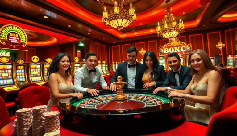 Action-packed gaming scene at kjc.football casino with players strategizing their bets.