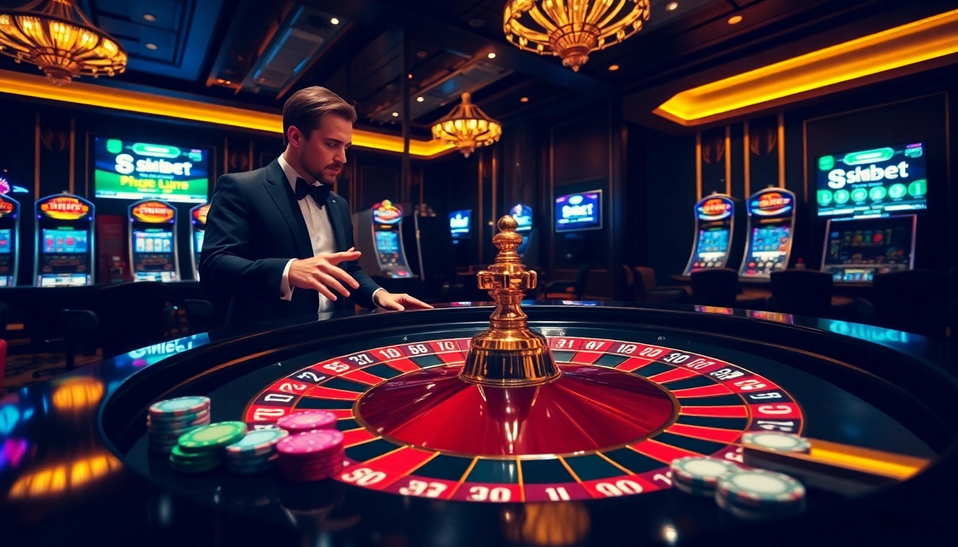 Experience the thrill of shbet with vibrant casino scenes showcasing roulette and betting excitement.