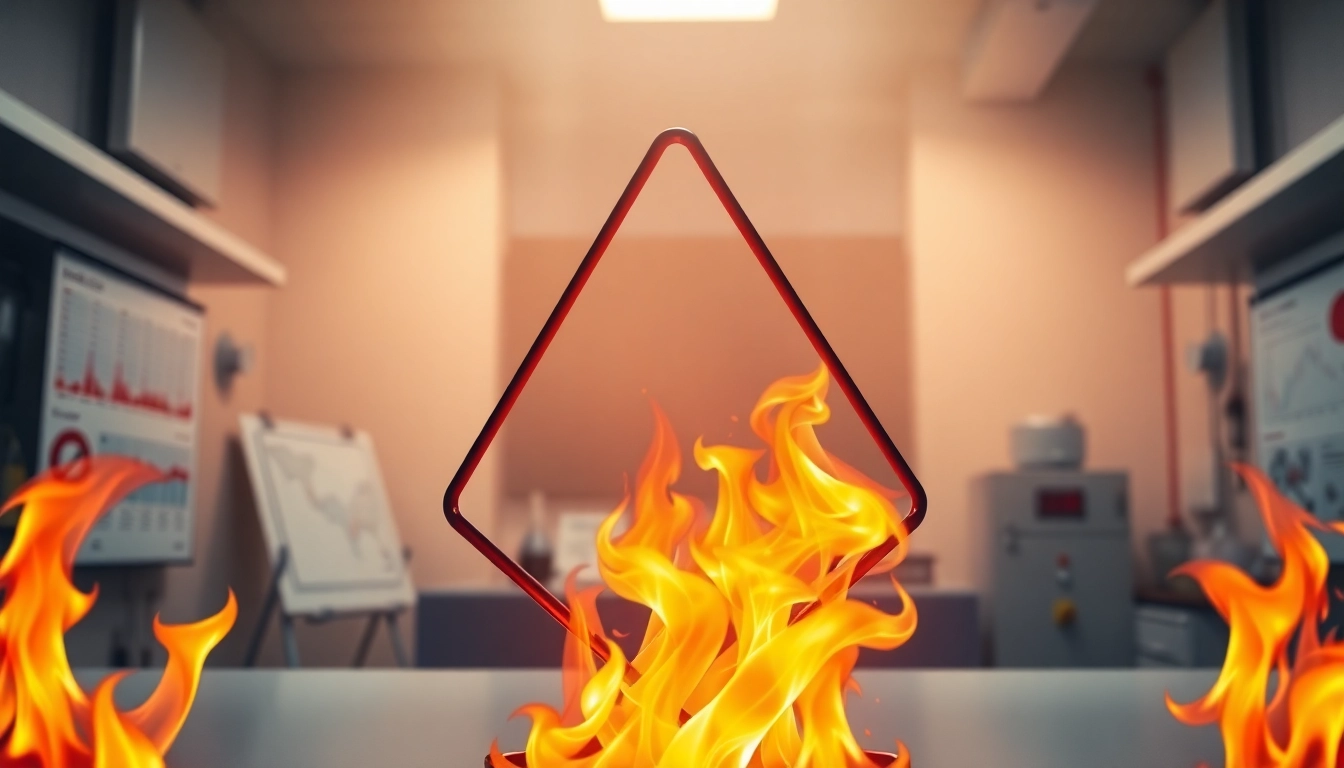 Understanding fire tetrahedron elements through vibrant illustrations and diagrams.