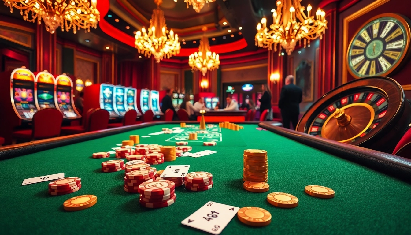 Witness thrilling gameplay at the NBET casino with luxurious poker tables and engaging slot machines.