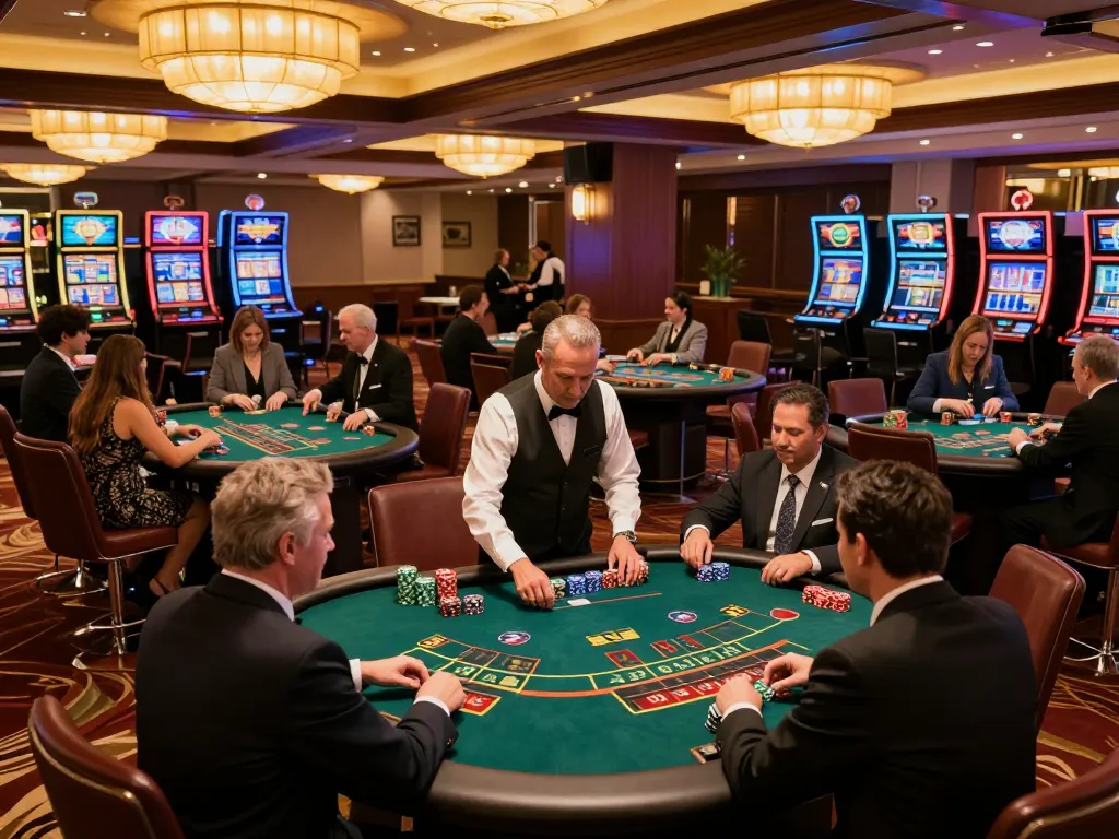 WIN79 players engage in strategic blackjack gameplay at an upscale casino table, capturing the excitement of expert betting.