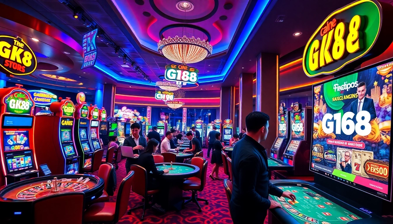Experience thrilling gameplay at GK88 with vibrant casino games and luxury atmosphere.