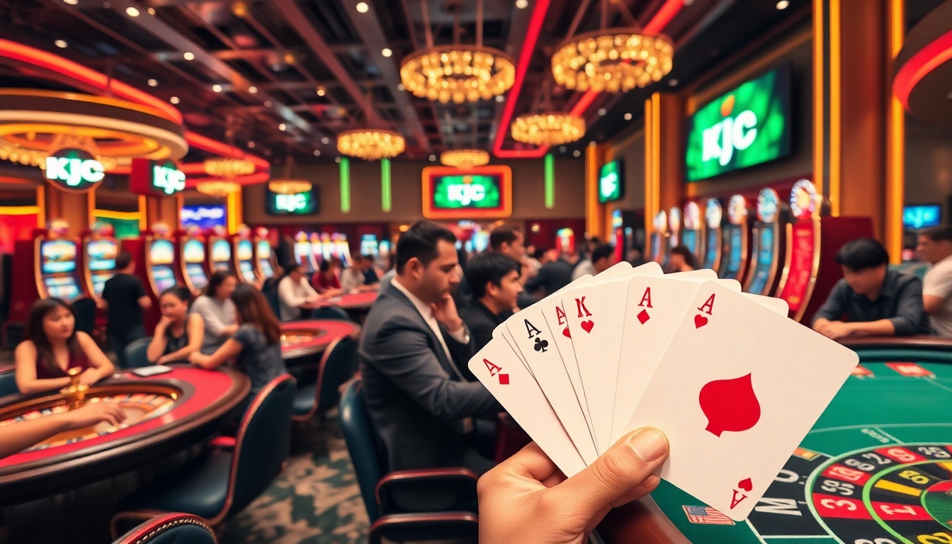 KJC players enjoying high-stakes poker, showcasing the thrill of casino gaming.