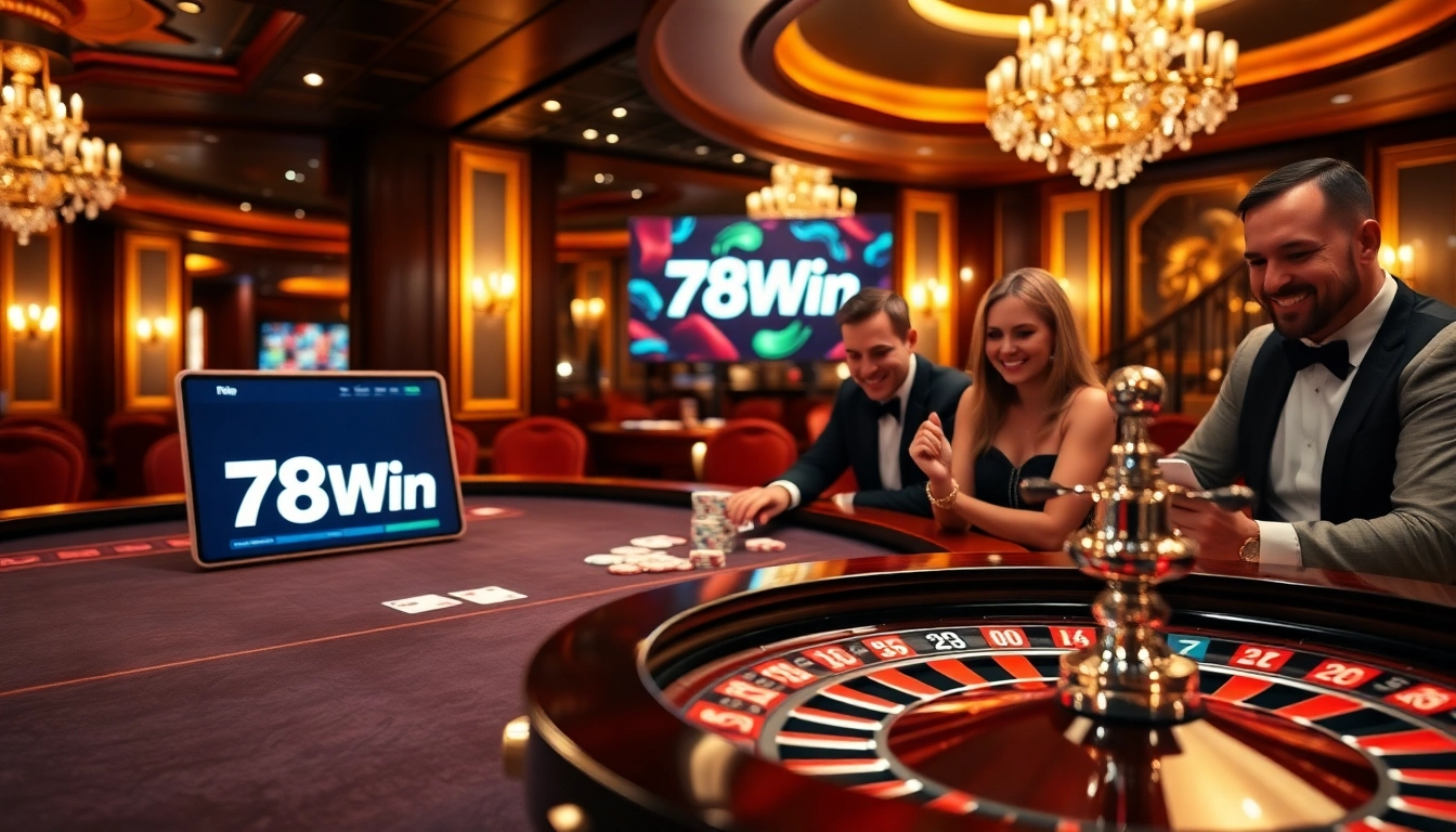 Engaged players experiencing the thrill of 78Win's luxurious online casino.