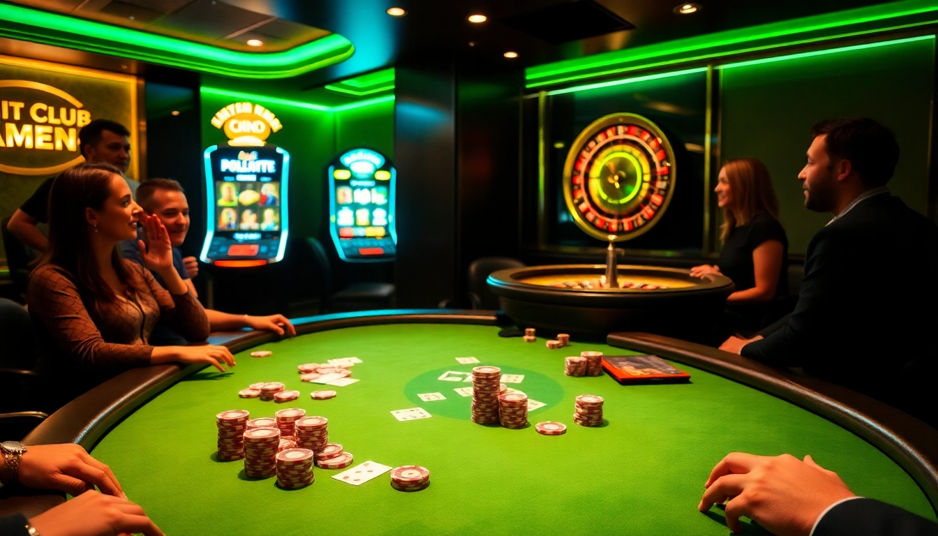 Experience thrilling gameplay at hitclub with vibrant casino visuals, poker chips, and exciting games.