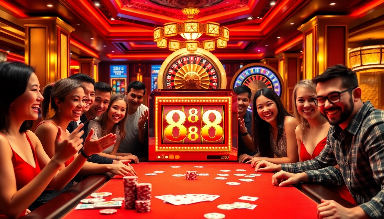 Spin the Lucky 88 slot machine for exciting wins at a vibrant casino table.