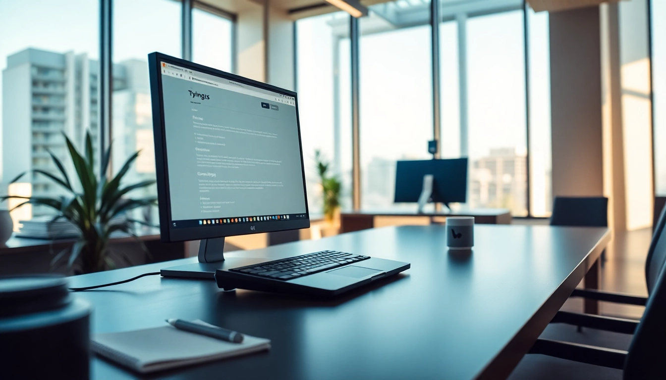 Efficient workspace at a typing center designed for productivity and clarity.