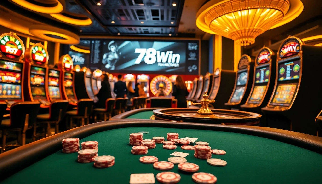 Players engaging in strategic poker at 78Win's sophisticated online casino setup.