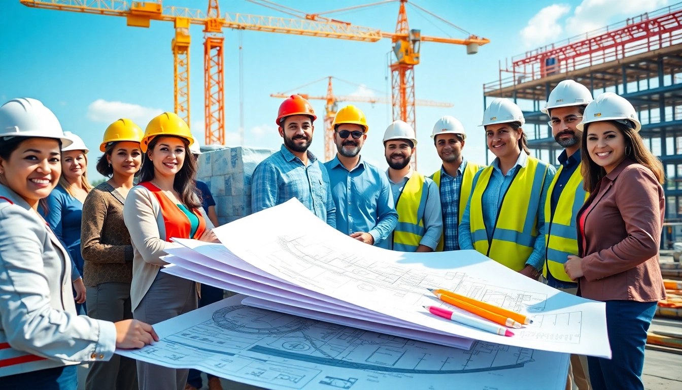Advancing construction advocacy through collaboration at a construction site with diverse professionals.