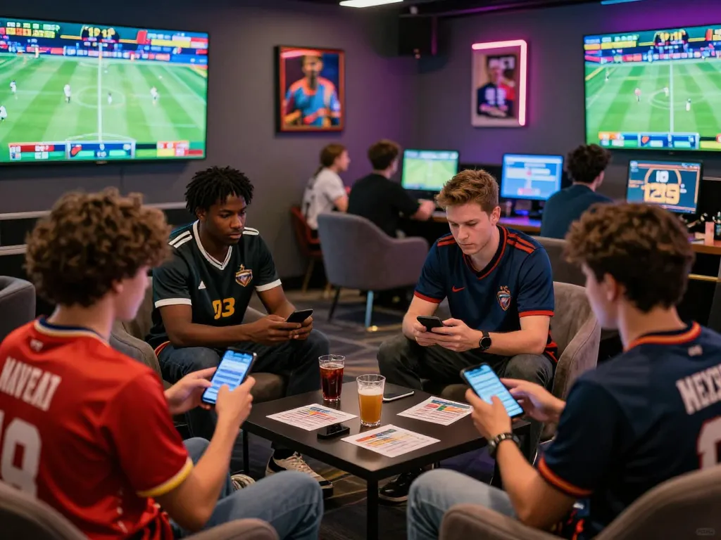 Exciting SBOBET88 online betting scene with diverse players strategizing and enjoying live sports.