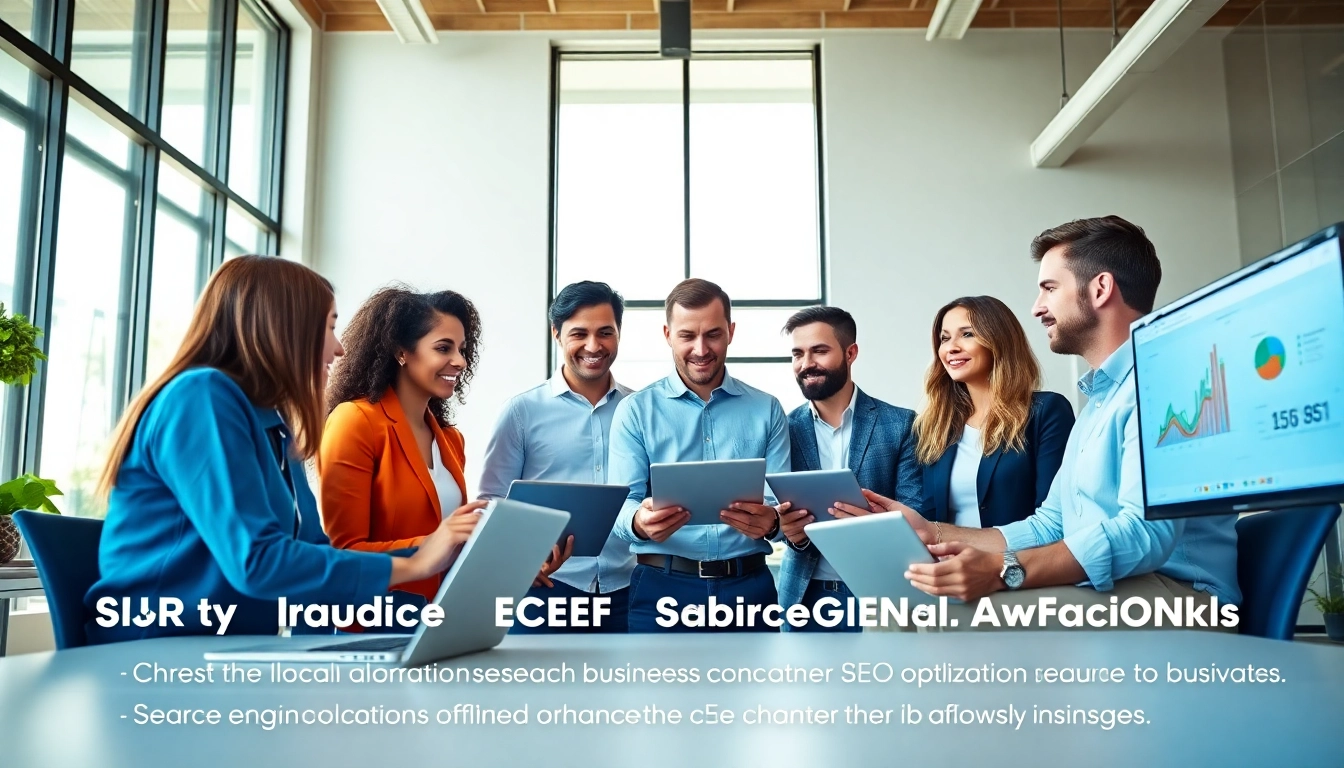 Enhancing Search Engine Optimization Clearwater through teamwork in a modern office.